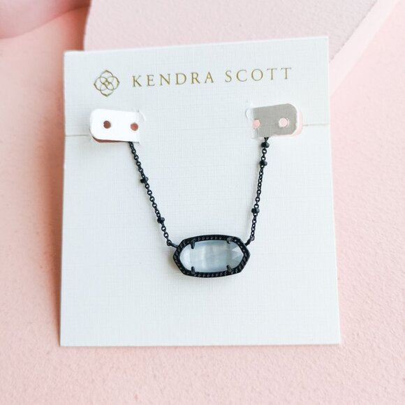 Kendra Scott - Elisa Gray Gunmetal Satellite Necklace - NEW - Picture 1 of 4